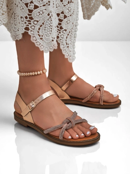 Royalfashion Дамски сандали с декоративни цирконии Bella Shine