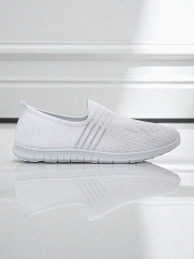 Дамски бели слипони от плат Callisto - леки обувки за пролетта и лятото