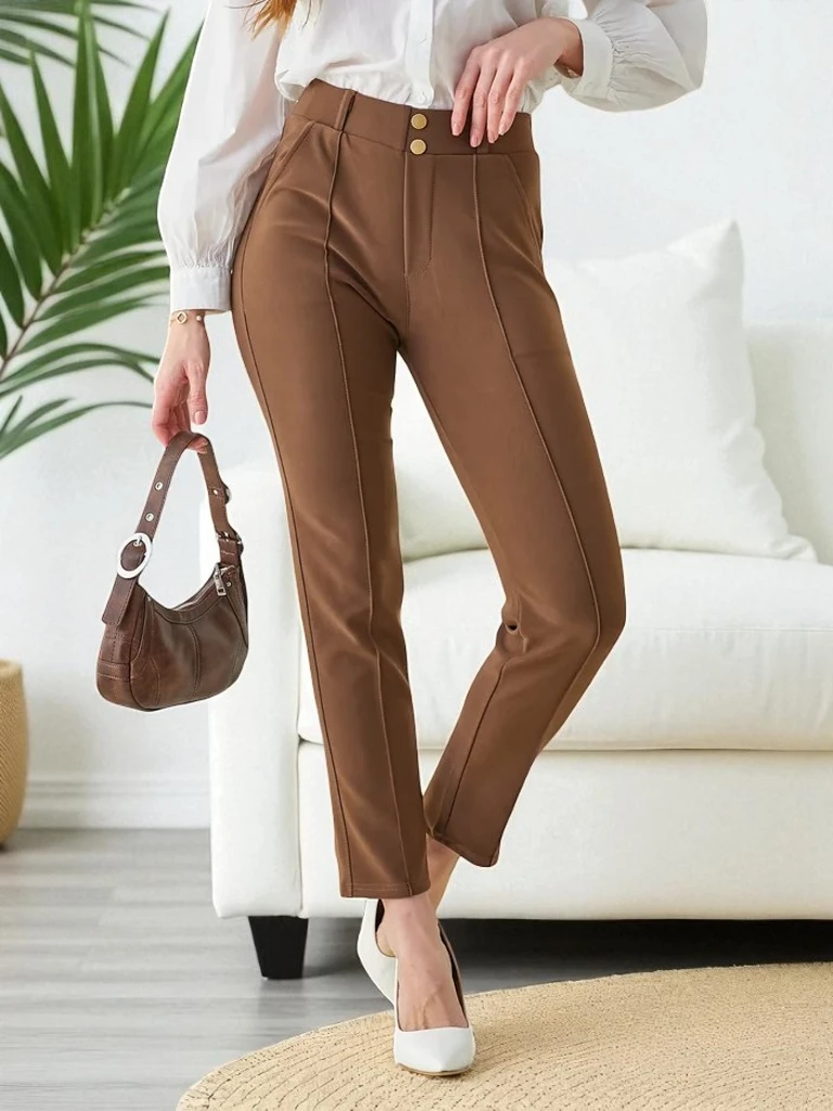 Роялфешън дамски трегинги с декоративни копчета