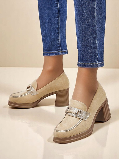 Royalfashion дамски лофери с масивен ток Apareus