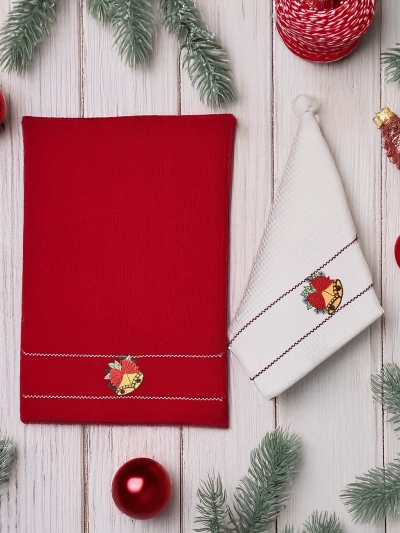 Royalfashion Коледен комплект от хавлии Щастлива Нова година