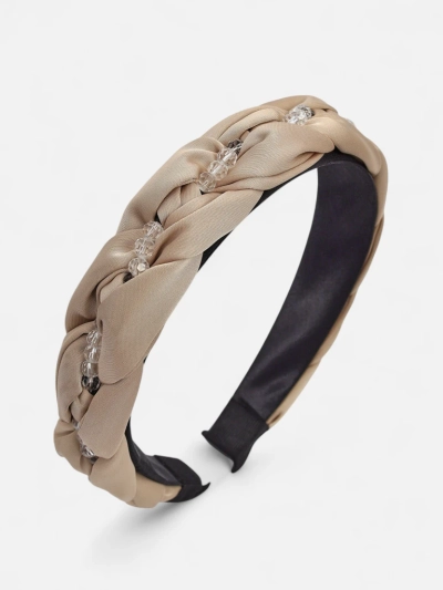 Royalfashion Лента за коса с плитка рибена кост и перли