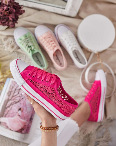 Дамски кецове Callista Fuksja - лека тъкан, равна подметка 2,5 см