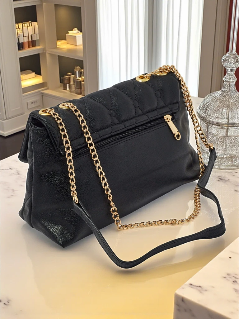 Малка капитонирана чанта от мека еко кожа Frost Ember