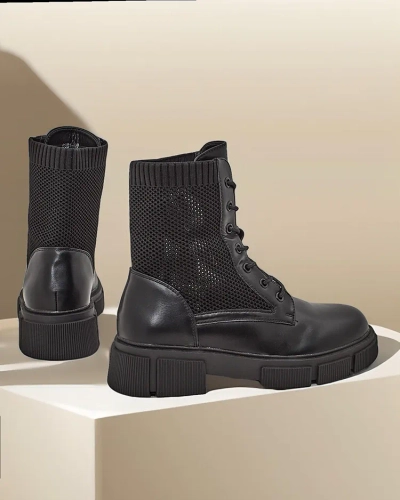 Дамски равни глезенки с отворено плетене Rowic