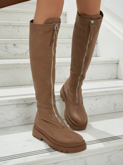 Дамски ботуши с цип по средата Merivon