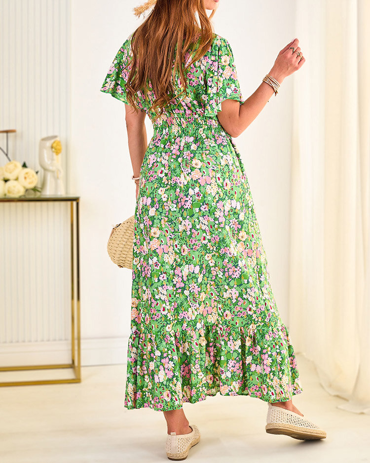 Royalfashion Дамска флорална миди рокля