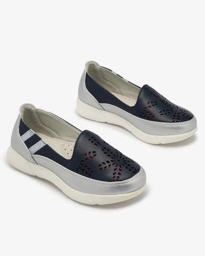 Сребристи и тъмносини маратонки за момичета Ewesgi- Footwear