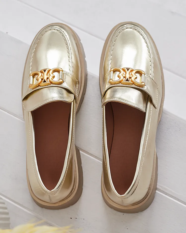 Златни Мокасини Chloé Елегантен Дамски Стил