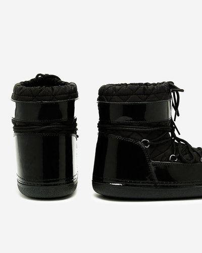 Royalfashion Черни дамски ботуши за сняг с венец Yevnoiela