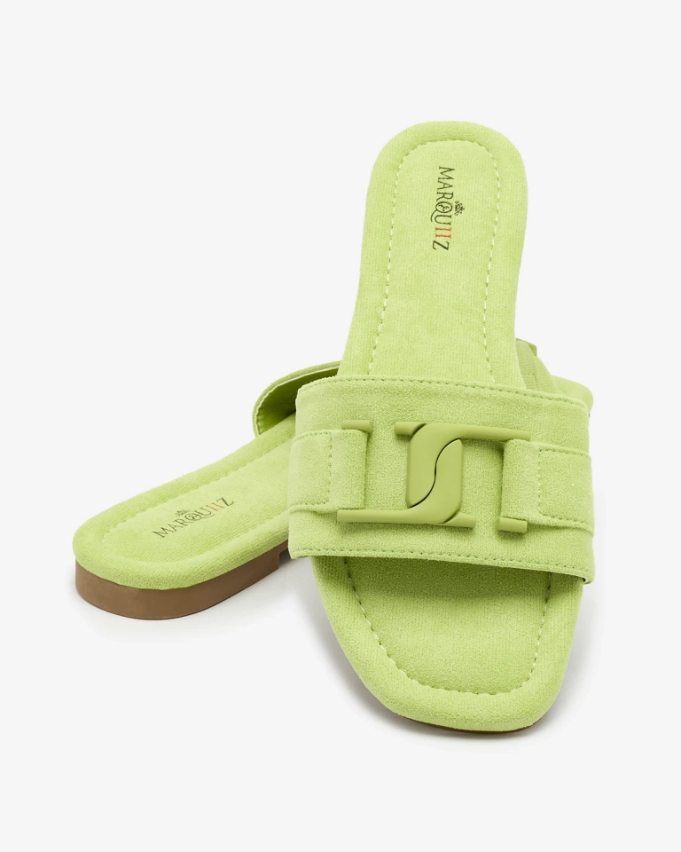 Royalfashion Неоново зелени дамски джапанки с катарама Rydr