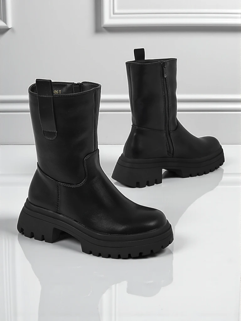 Дамски високи боти от еко кожа Scarlet Mist