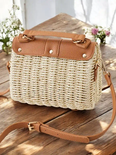 Royalfashion Малка плетена чанта тип куфар