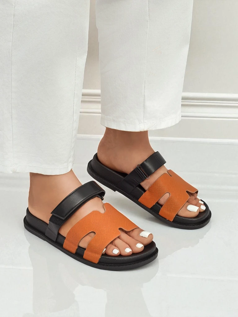 Royalfashion Дамски сандали от еко кожа тип slip-on FlexiComfi