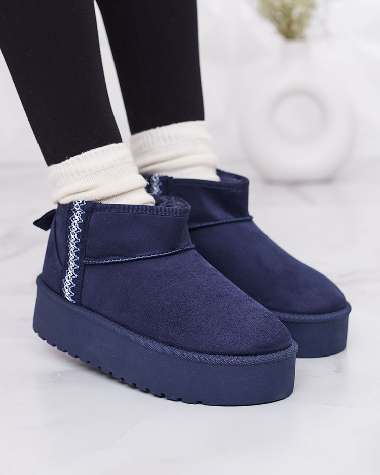 Royalfashion Светлокафяви дамски обувки a'la ботуши за сняг с орнамент Parisela