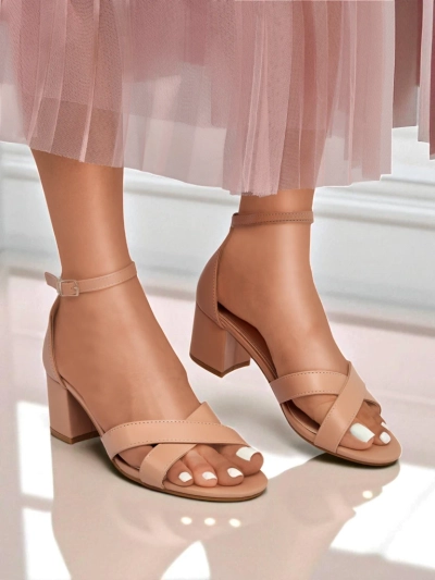 Royalfashion дамски сандали с нисък квадратен ток Eleganza Strap