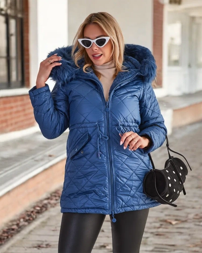 Royalfashion Дамско ватирано яке в синьо