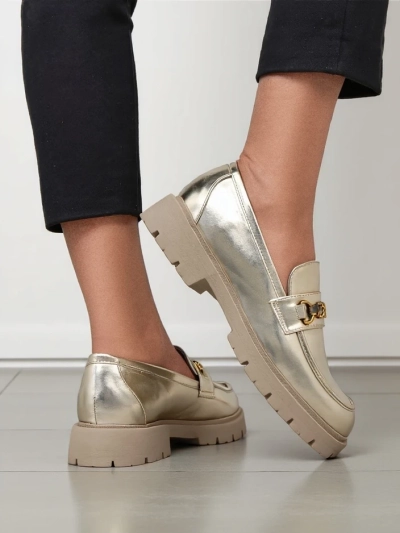 Royalfashion Женски мокасини с позлата Goldlove