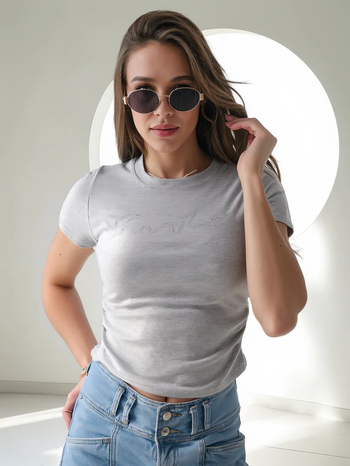 Royalfashion Дамска памучна блуза с надпис