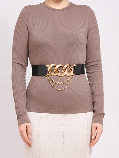 Широк дамски колан за панталони с ластик