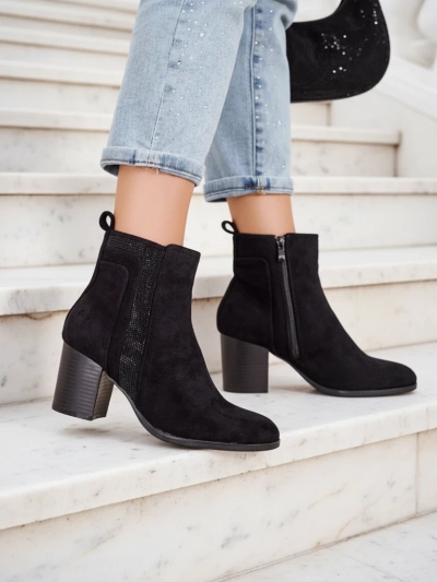 Роалфешън Дамски глезенови ботуши на ток Веното