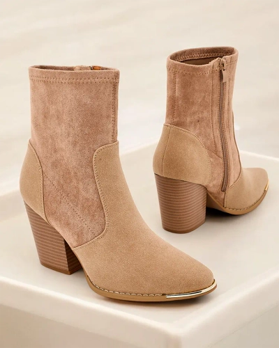 Дамски еко замша глезенки на Royalfashion на стълб Gris