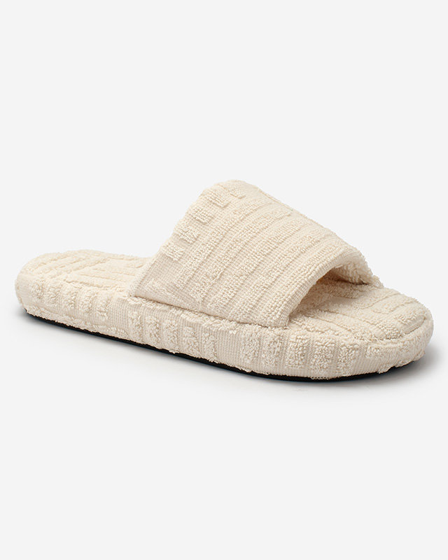 Royalfashion Бежови дамски джапанки от плат Tylles