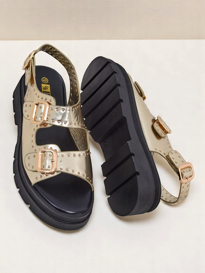 Royalfashion Дамски сандали на дебела подметка с камъчета Rocky Chic