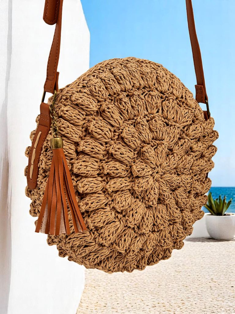 Royalfashion Малка сламена дамска чанта Solea Mini