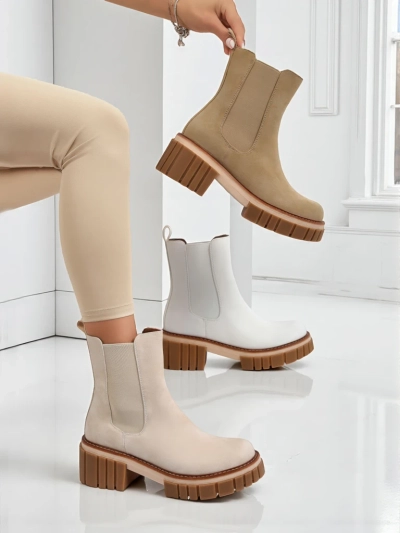 Боти до глезена на токче от еко набук Amber Walk