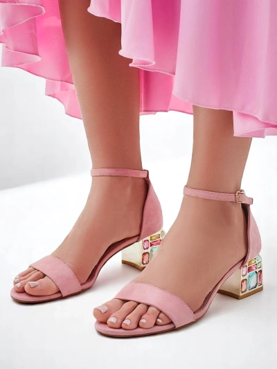 Royalfashion Жени сандали с декоративен ток Ballou