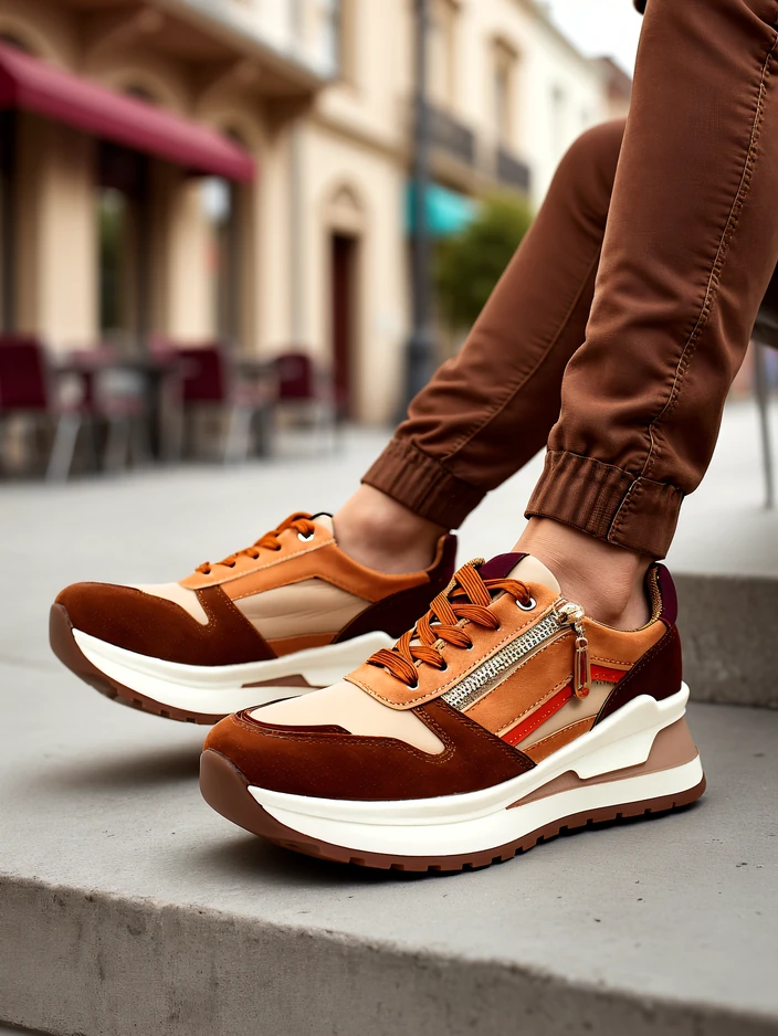 Royalfashion Дамски спортни обувки с скрит ток Bessase