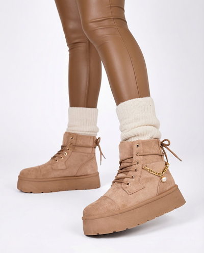 Royalfashion Дамски ботуши с връзки Woruces