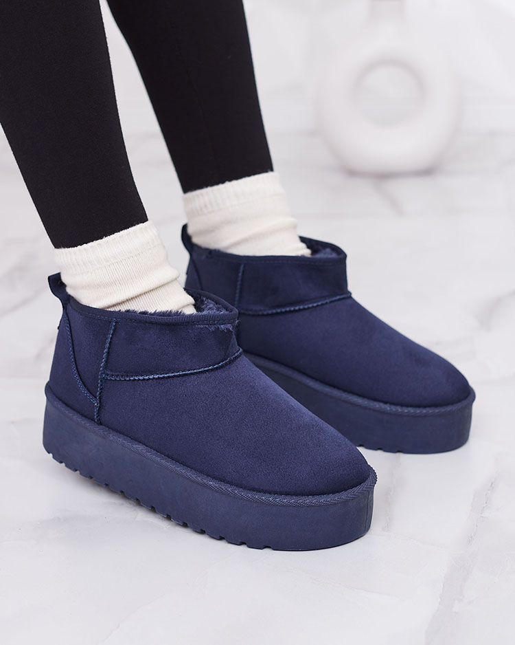Royalfashion Морско сини къси дамски ботуши a'la snow boots Teritsi
