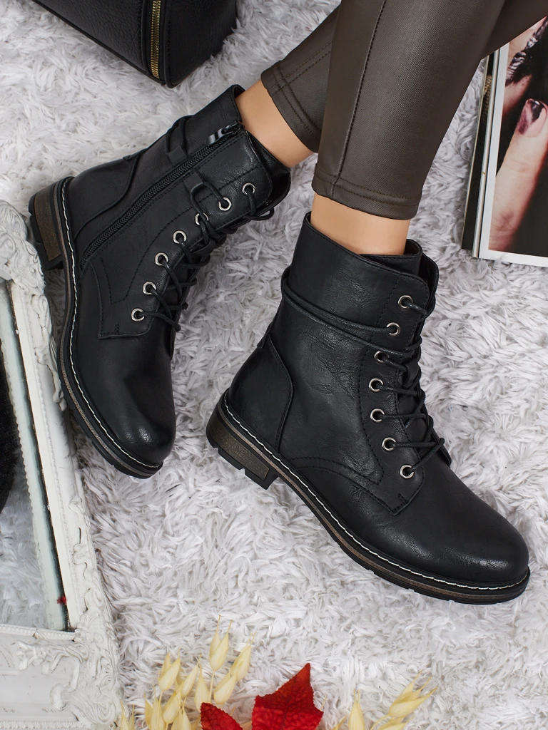 Дамски боти Ravonna от еко кожа с връзки