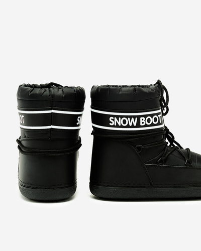 Royalfashion Черни дамски ботуши за сняг с венец Soblesia