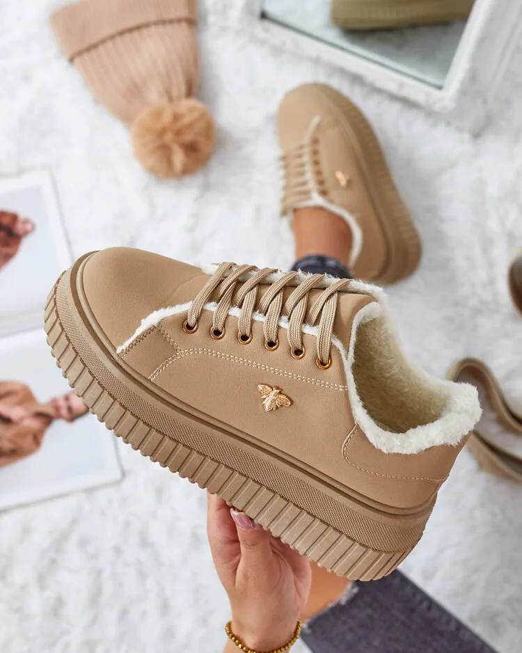 Royalfashion Затоплени дамски маратонки с кожа Noxu