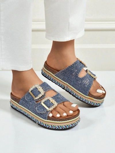 Royalfashion Дамски сандали с катарами с пайети GlamCork