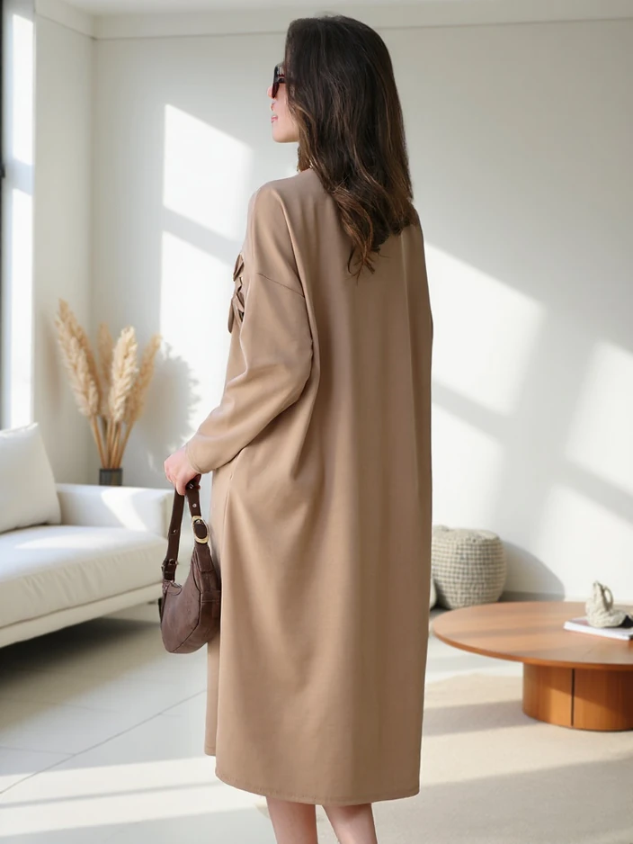 Royalfashion Женска миди рокля с широк плат с цвете