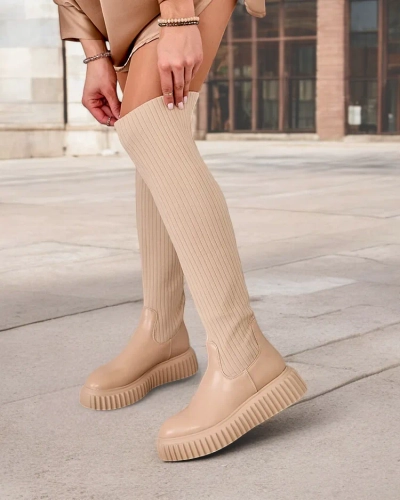 Royalfashion Дамски ботуши Hesoppel с приплъзване над коляното