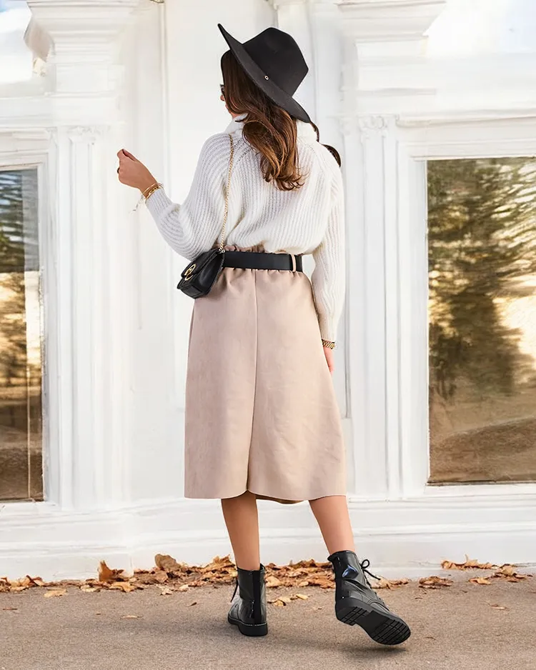 Дамска сюртук средна дължина Royalfashion a' la suede