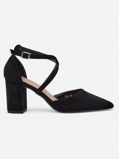 Royalfashion дамски еко-замшени помпи с каишки Kanastru