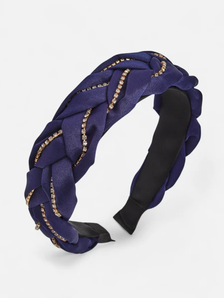 Royalfashion Лента за коса с плитка, украсена с цирконии