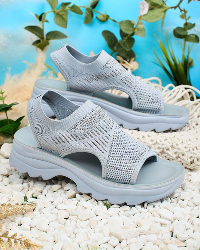 Royalfashion Дамски сандали с горна част и цирконий Alebin