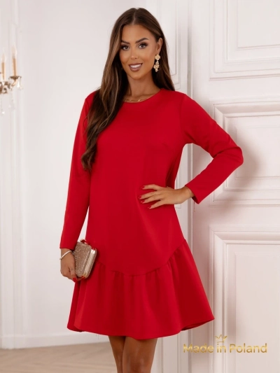 Дамска мини рокля с волан