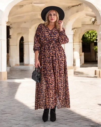 Royalfashion Дамска макси рокля с каре