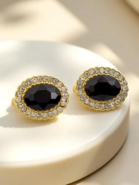 Royalfashion Дамски клипс обеци с кристал и цирконий