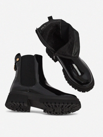 Лакирани дамски еко кожени боти Calebi