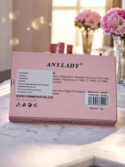 ANYLADY Палитра от 15 сенки за очи с блясък и мат Ruby Glamour