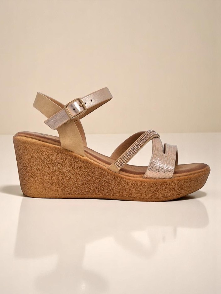 Обувки на ток сребристо с камъни и брокат Eclat